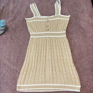 Elegant Tan Knit Dress